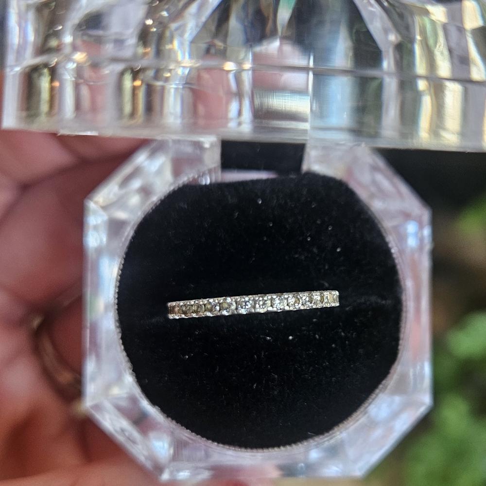 Elegant Silver Diamond Band